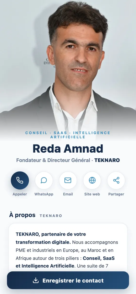 Profil MyCard.ma de Reda Amnad, TEKNARO